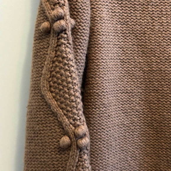 Ann Taylor LOFT Turtleneck Cable Popcorn Knit Lambswool Taupe Like-New Sz M - Picture 10 of 12